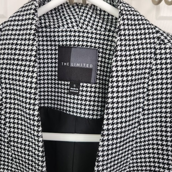 The Limited Jackets & Blazers - Women's‎ Black & White Houndstooth Jacket Blazer Women's Size S Open Front A25